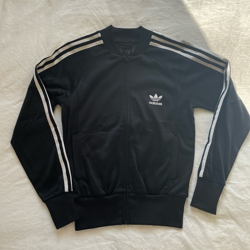 Adidas classic stripes track Jacket black/white